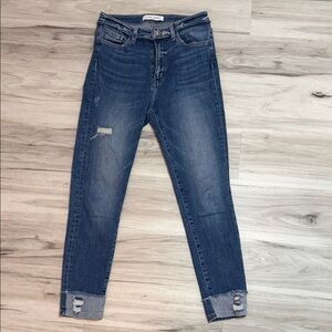 Flying Monkey Distressed Blue Ankle Jeans
